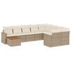vidaXL sofas&aelig;t til haven 10 dele med hynder polyrattan beige