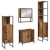 vidaXL Badev&aelig;relsesm&oslash;bel s&aelig;t med d&oslash;r 4 pcs Brun 33 x 33 x 185.5 cm