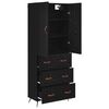 vidaXL Highboard med skuffe Sort eg 69,5 x 34 x 180 cm Konstrueret tr&aelig;