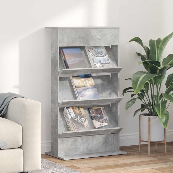 vidaXL Magasin Rack Beton Gr&aring; 70 x 41 x 126 cm Konstrueret tr&aelig;