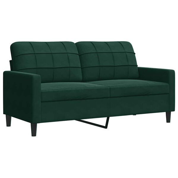 vidaXL 2-personers sofa 140 cm fl&oslash;jl m&oslash;rkegr&oslash;n