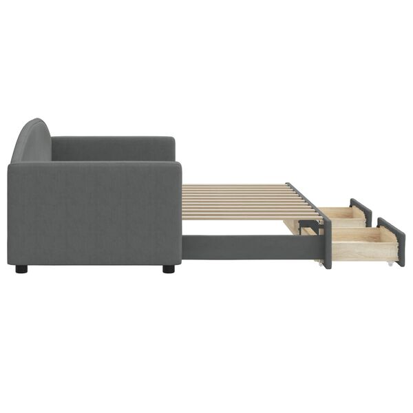 vidaXL daybed med udtræk og skuffer 80x200 cm stof mørkegrå