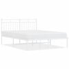 vidaXL sengeramme med sengegavl 140x200 cm metal hvid