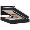 vidaXL LED opbevarings seng med madras Sort 140 x 190 cm Stof
