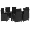vidaXL Sofa Bord S&aelig;t 7 stk. Sort PE rattan og pulverlakeret st&aring;l
