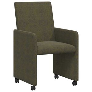 vidaXL Spisebordsstole med hjul 2 pcs Army gr&oslash;n 57 x 66 x 94 cm