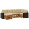 vidaXL Udend&oslash;rs sofagruppe 6 stk. Naturlig og Beige Polyester