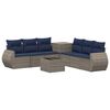 vidaXL Sofa S&aelig;t 8 stk. Gr&aring; og Marinebl&aring; Poly Rattan og St&aring;l