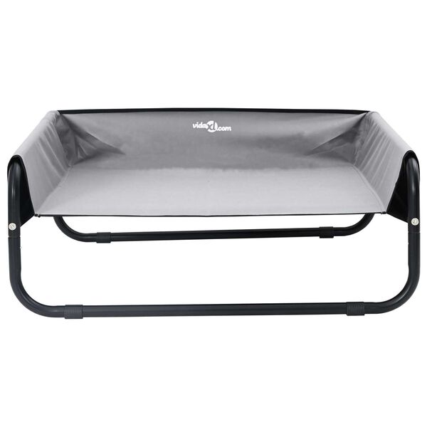 vidaXL Hundeseng Lysegr&aring; 85 x 85 x 33 cm St&aring;l