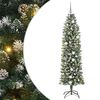 vidaXL Kunstigt slankt juletr&aelig; Gr&oslash;n og Hvid 210 cm
