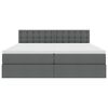 vidaXL Seng med LED -strimmellys M&oslash;rkegr&aring; 180 x 200 cm Stof