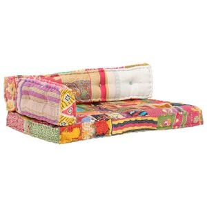 vidaXL hynde til pallesofa stof patchwork flerfarvet