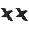 vidaXL sofabordsben X-formet 2 stk. sort 70 x (30-31) cm st&aring;l