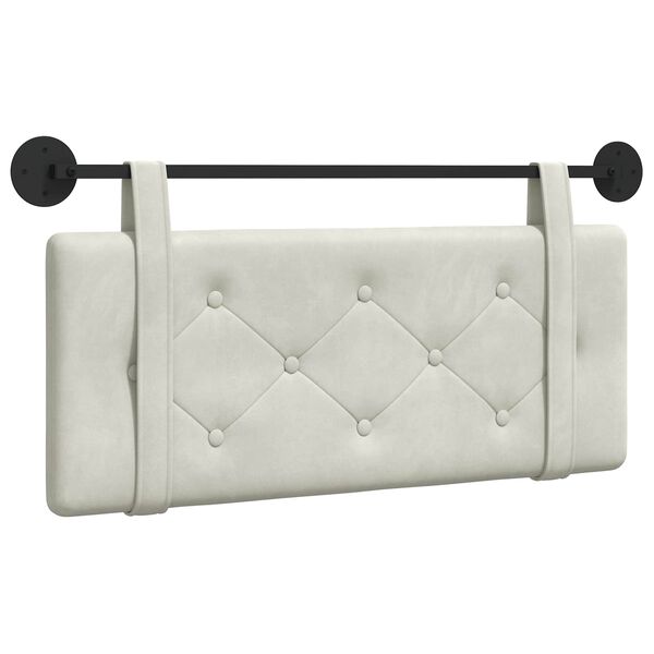 vidaXL H&aelig;ngende Hovedgavl V&aelig;gmonteret Creme 110 x 55 x 5 cm Fl&oslash;jl