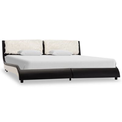 vidaXL sengestel 180 x 200 cm kunstlæder sort og hvid