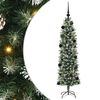 vidaXL Kunstigt slankt juletr&aelig; Gr&oslash;n og Hvid 150 cm