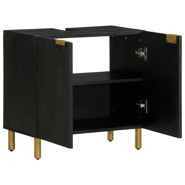 vidaXL underskab til vask 62x33x58 cm konstrueret tr&aelig; sort