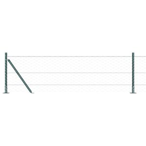 vidaXL Hexagonal hegn med betonbund 50 x 0,6 m PVC-belagt st&aring;l Gr&oslash;n