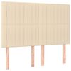 vidaXL kontinentalseng med LED-lys 140x190 cm stof cremefarvet