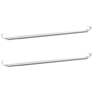 vidaXL gardinst&aelig;nger 2 stk. 40-60 cm aluminium hvid og s&oslash;lvfarvet