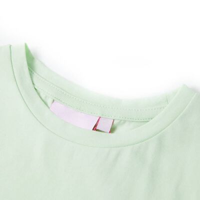 T-shirt til børn str. 92 med flæser lysegrøn