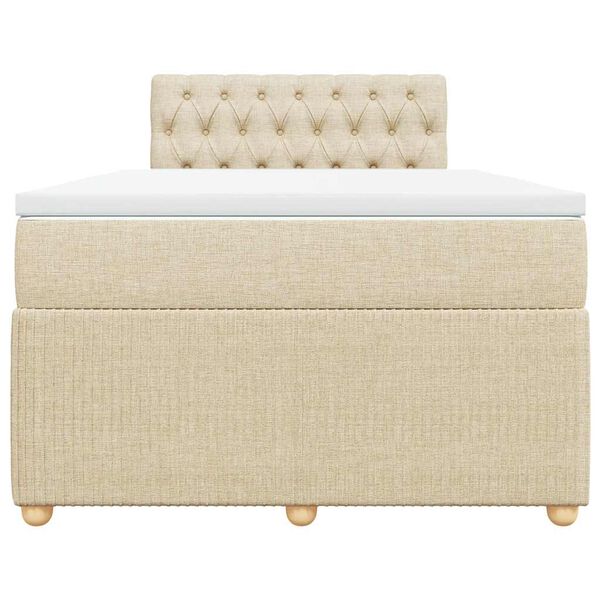 vidaXL kontinentalseng med madras 120x200 cm stof cremefarvet