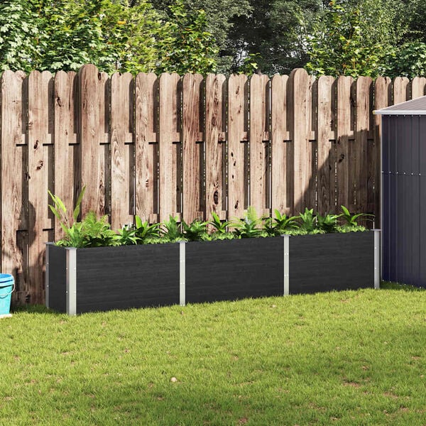 vidaXL højbed 300x50x54 cm WPC grå