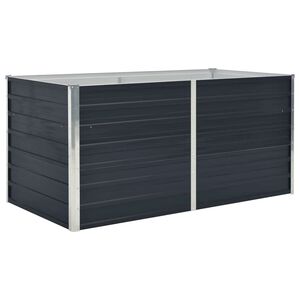 vidaXL h&aelig;vet blomsterbed 160 x 80 x 45 cm galvaniseret st&aring;l antracit