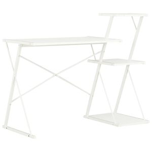 vidaXL skrivebord med hylde 116x50x93 cm hvid