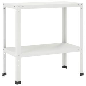 vidaXL Plantebord 100 x 40 x 80 cm Pulverlakeret st&aring;l Hvid