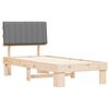 vidaXL Sengestel med Polstret Hovedgavl Lysegr&aring; 90 x 190 cm