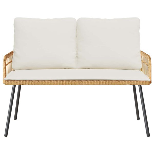 vidaXL Haveb&aelig;nk med pude Natur 114 x 64 x 90cm St&aring;l