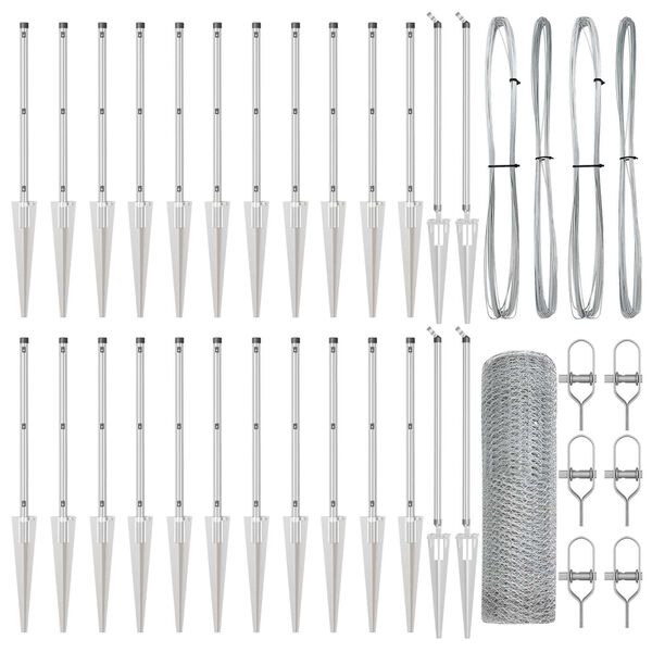 vidaXL Hegnsp&aelig;l S&oslash;lv 50 x 0,5 m (13 mm net) St&aring;l