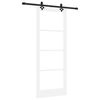 vidaXL Skyded&oslash;r Hvid 83 x 211 cm Massivt fyrretr&aelig; og glas