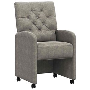vidaXL Spisebordsstole med hjul med hjul 2 pcs Lysegr&aring; 58 x 67 x 97 cm
