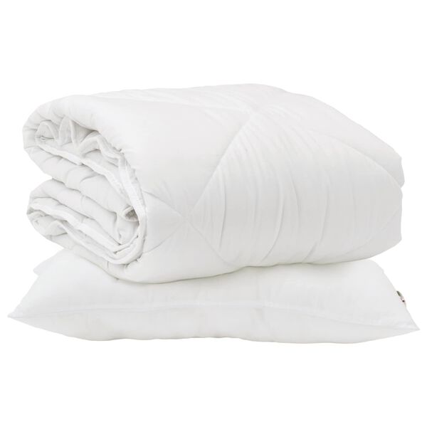 vidaXL &Aring;rsd&aelig;kkende Dyne med pude 2 pcs Hvid Microfiber