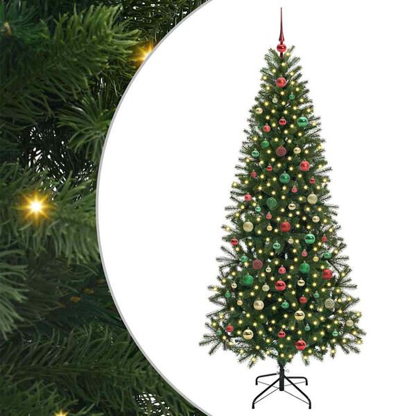 vidaXL Kunstigt juletr&aelig; med 300 LED'er Gr&oslash;n 180 cm PE og PVC