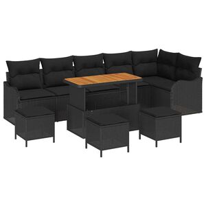 vidaXL Havesofa S&aelig;t 10 stk. 9-Antal s&aelig;der Sort