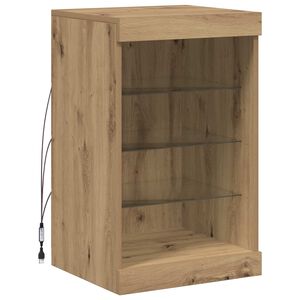 vidaXL LED Sideboard Artisan Egetr&aelig; 41 x 37 x 67 cm Konstrueret tr&aelig;