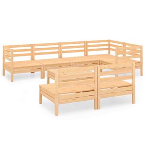 vidaXL lounges&aelig;t til haven 8 dele massivt fyrretr&aelig;