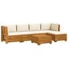 vidaXL Udend&oslash;rs sofagruppe med pude 6 Stk Brun Massivt Akacietr&aelig;