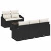 vidaXL Sofa S&aelig;t 6 stk. Sort og Cream polyrattan