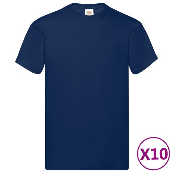 Fruit of the Loom originale T-shirts 10 stk. str. S bomuld marinebl&aring;