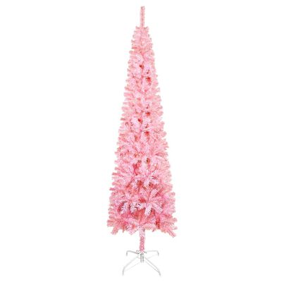 vidaXL smalt juletræ med LED-lys og kuglesæt 150 cm pink