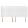 vidaXL sengegavl med kanter 203x16x118/128 cm kunstlæder hvid