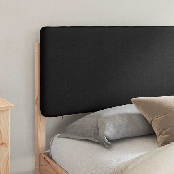 vidaXL Sengestel med Polstret Hovedgavl Sort 200 x 200 cm