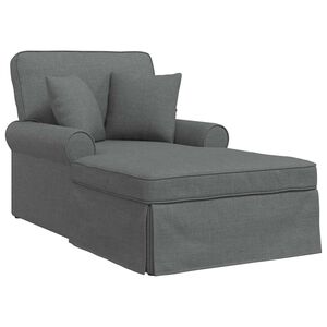 vidaXL Chaise lounge med volant M&oslash;rkegr&aring; 91 x 157 x 91 cm Stof