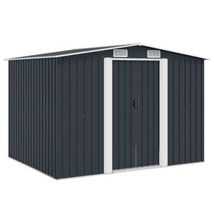 vidaXL opbevaringsskur til haven 257x205x178 cm st&aring;l antracitgr&aring;