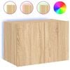 vidaXL v&aelig;gh&aelig;ngt tv-bord med LED-lys 60x35x41 cm sonoma-eg
