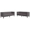 vidaXL 2-personers Chesterfield-sofas&aelig;t kunstl&aelig;der gr&aring;